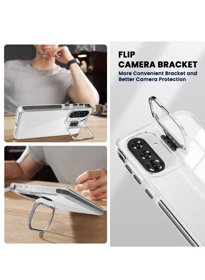 جراب سامسونج جالاكسي A56 5G مع حامل حلقي للكاميرا، [مضاد للصدمات والسقوط] [مضاد للخدش والانزلاق] [لا يصفر] جراب صلب كلاسيكي مزود بحامل لهاتف سامسونج A56 مقاس 6.7 بوصة - Image 3